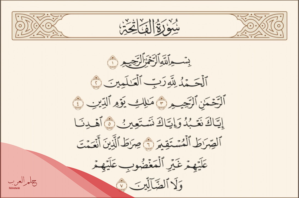 تفسير قراءة سورة الفاتحة في المنام
