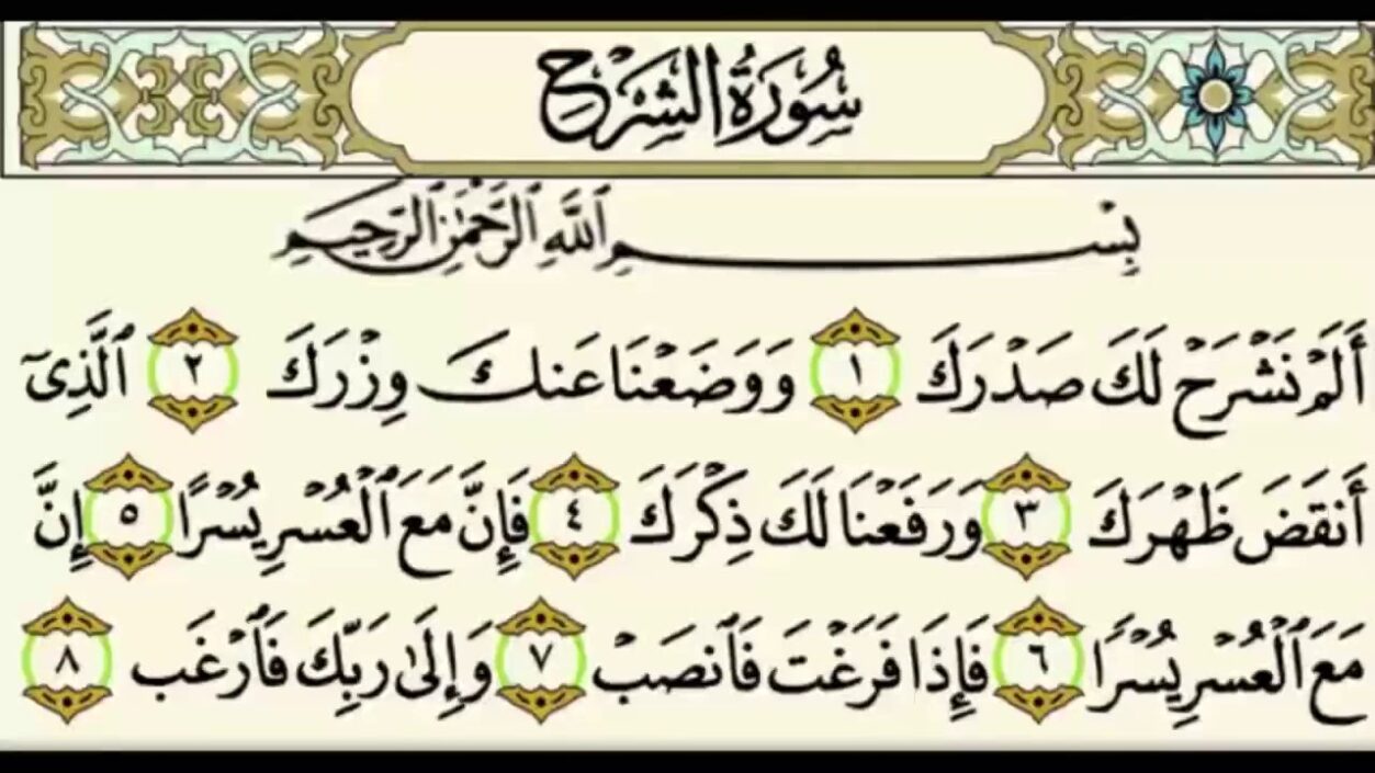 سوره تهدي النفس وتزيل الضيق عن تجربة