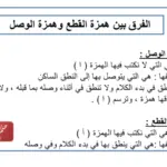 جدول الفرق بين همزة الوصل والقطع