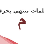 كلمات تنتهي بحرف الميم