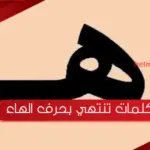 كلمات تنتهي بحرف الهاء