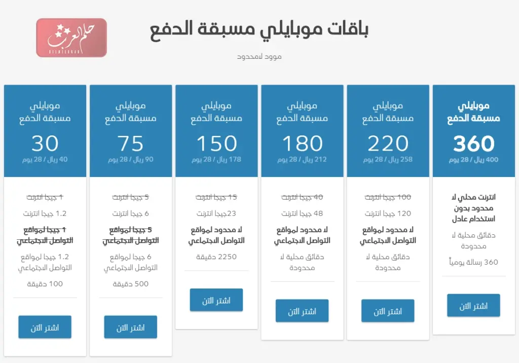 عروض باقات موبايلي نت لا محدود شهر 2024