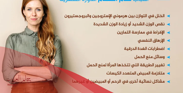 عدم نزول الدورة الشهرية مع وجود آلامها