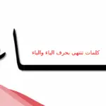 كلمات تنتهي بحرف الياء والباء