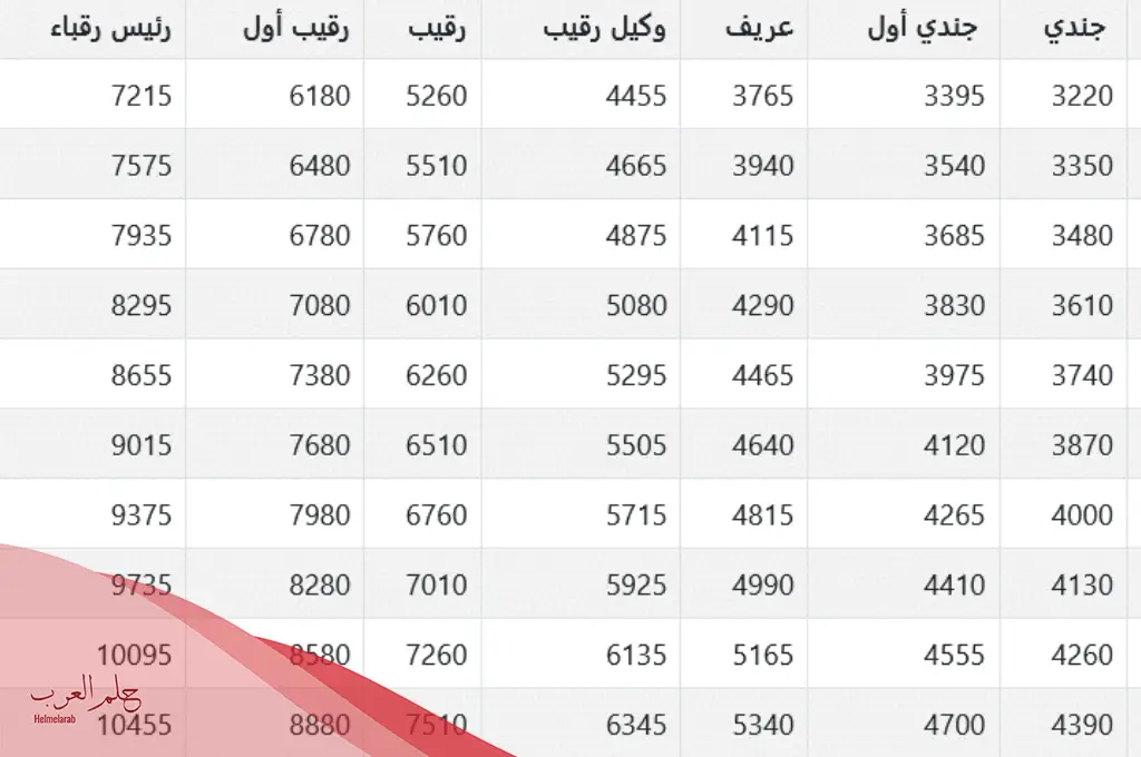 من خلال منصة اعتماد.. اعرف سلم رواتب الأفراد العسكريين بالمملكة 1446